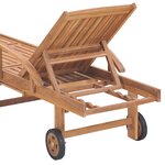 vidaXL Chaises longues 2 Pièces avec coussin bleu royal Teck solide