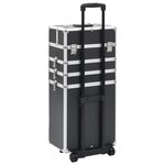 vidaXL Chariot de maquillage Aluminium Noir