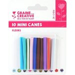 20 mini canes pâte polymère à trancher 5 x 0 5 cm - Fleurs