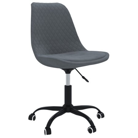 vidaXL Chaise pivotante de salle à manger Gris foncé Tissu