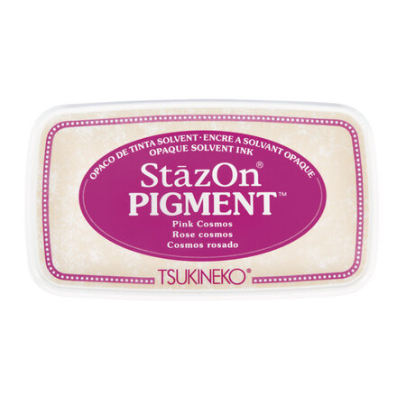 StazOn Tampon encreur pigmenté  rose oeillet  9 6x5 5x2 2cm