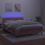 vidaXL Sommier tapissier avec matelas et LED Rose 140x200 cm Velours