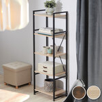 Tectake Etagère bibliothèque MANCHESTER style industriel 47,5 x 34,5 x 151,5 cm - bois clair industriel