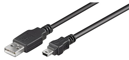 Câble USB 2.0 Hi-Speed Type A Mâle - Mini B 5 Pins Mâle 0,15 m Noir GOOBAY