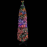 vidaXL Arbre de Noël artificiel mince et support 180 cm fibre optique