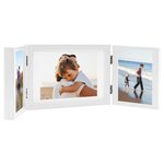 vidaXL Cadre photo dépliable Blanc 28x18 cm+2x(13x18 cm)
