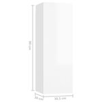 vidaXL Ensemble de meubles TV 3 Pièces Blanc brillant Aggloméré