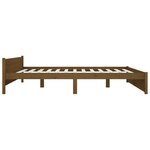 vidaXL Cadre de lit Marron miel Bois massif 180x200 cm Super King