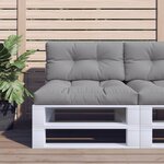 vidaXL Coussins de palette 2 Pièces gris tissu