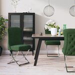 vidaXL Chaise de salle à manger Vert foncé 53x52x98 cm Velours et inox