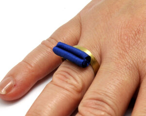 Bague soie Bleu