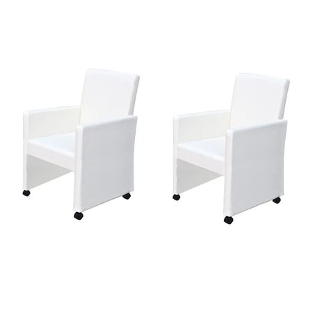 vidaXL Chaises à manger lot de 2 blanc similicuir