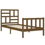 vidaXL Cadre de lit avec tête de lit marron miel simple bois massif