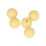 5 perles silicone rondes - 10 mm - jaune