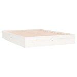 vidaXL Cadre de lit blanc bois massif 140x190 cm