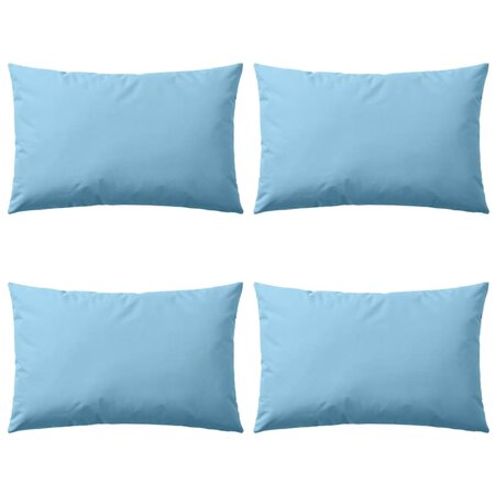 vidaXL Oreiller d'extérieur 4 Pièces 60 x 40 cm Bleu clair