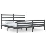vidaXL Cadre de lit Gris Bois de pin massif 180x200 cm Super King