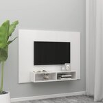 vidaXL Meuble TV mural Blanc brillant 135x23 5x90 cm Aggloméré