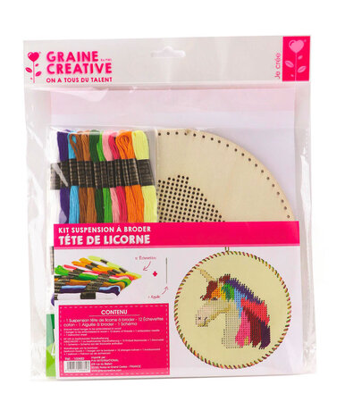 Kit Broderie sur Bois Suspension à Broder Licorne