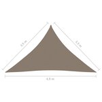 vidaXL Voile de parasol Tissu Oxford triangulaire 3 5x3 5x4 9 m Taupe