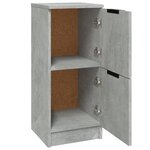 vidaXL Buffets 2 Pièces Gris béton 30x30x70 cm Bois d'ingénierie