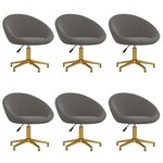 vidaXL Chaises à manger lot de 6 gris foncé velours