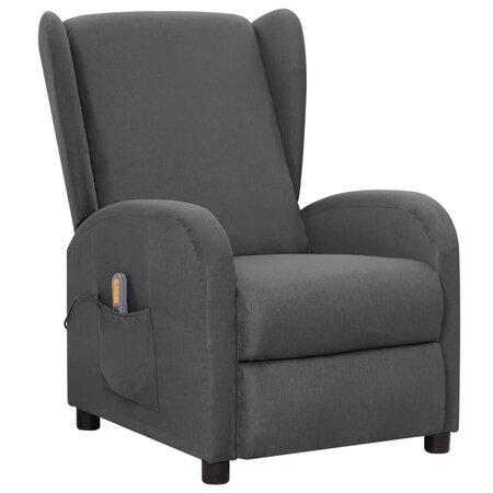 vidaXL Fauteuil de massage Gris foncé Tissu