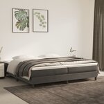 vidaXL Lit à sommier tapissier et matelas Gris foncé 200x200cm Velours