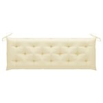 vidaXL Banc de jardin avec coussin blanc crème 150 cm Teck massif