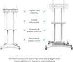 Onkron ts1351 wht support tv sur piedà  roulettes pour des téléviseurs de 32 à 65 pouces blanc