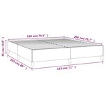 vidaXL Cadre de lit Noir 180 x 200 cm Tissu