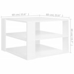 vidaXL Table basse Blanc 60x60x40 cm Aggloméré