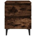 vidaXL Tables de chevet pieds en métal 2 Pièces Chêne fumé 40x35x50 cm