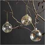 Boule de Noël en verre étoiles dorées Ø 8 cm