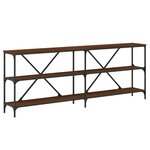 vidaXL Table console chêne marron 200x30x75 bois d'ingénierie et fer