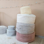 Pouf bleu vintage en coton 50 x 50 x 20 cm