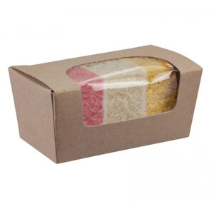 Lot de 500 boîtes à gâteau kraft compostable avec fenêtre - colpac -  - papier