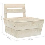 vidaXL Canapé palette à 3 places de jardin Bois d'épicéa imprégné