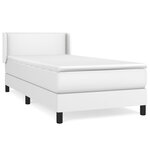 vidaXL Lit à sommier tapissier avec matelas Blanc 80x200 cm Similicuir