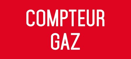 Autocollant vinyl - compteur gaz - l.200 x h.100 mm uttscheid