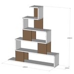 Homemania bibliothèque pyramid 120x22x130 8 cm blanc et noyer