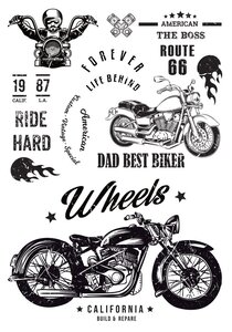 Transfert Thermocollant Biker Noir A4