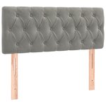 vidaXL Sommier tapissier matelas et LED Gris clair 100x200 cm Velours