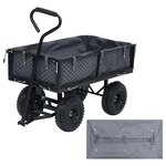 vidaXL Bâche de chariot de jardin Gris foncé 81x41x21 cm Tissu