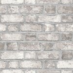 Homestyle Papier peint Brick Wall Gris et blanc cassé