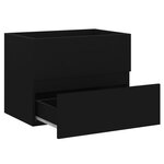 vidaXL Armoire d'évier avec lavabo intégré Noir Aggloméré