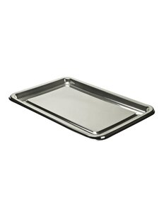 (lot   50 plateaux) plateau de présentation en plastique rectangulaire argent 46 x 30cm