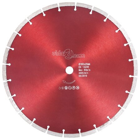 vidaXL Disque de coupe diamanté Acier 350 mm