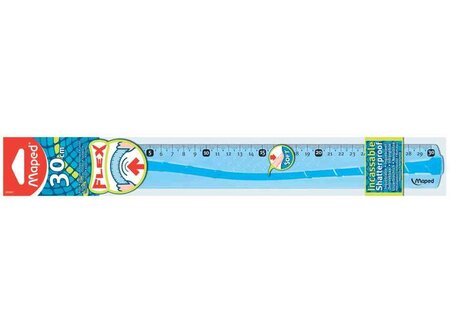 Règle plate Incassable Flex 30 cm Bleu ou Vert MAPED