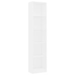 vidaXL Bibliothèque à 5 niveaux Blanc 40x24x175 cm Aggloméré